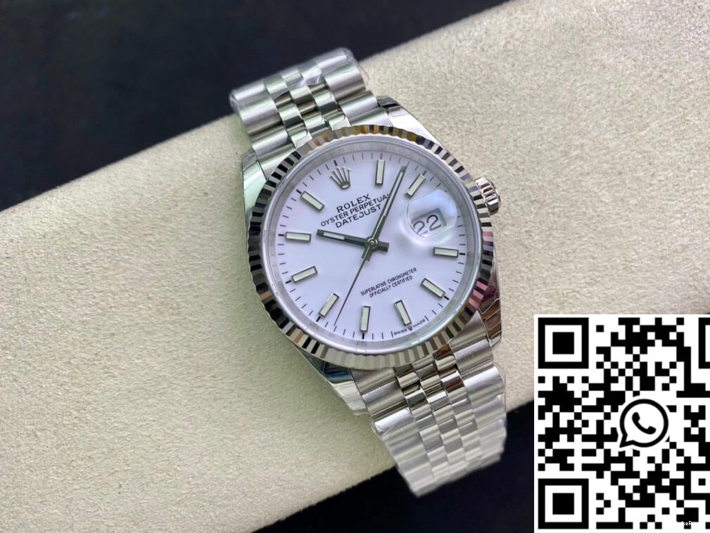 Datejust Factory White Rolex Steel 36MM EW Stainless Dial 0404
